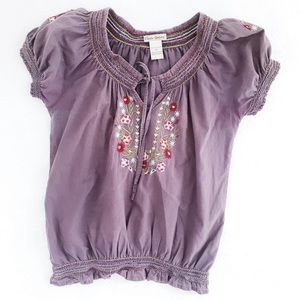 Cute Options Purple Embroidered Floral Blouse